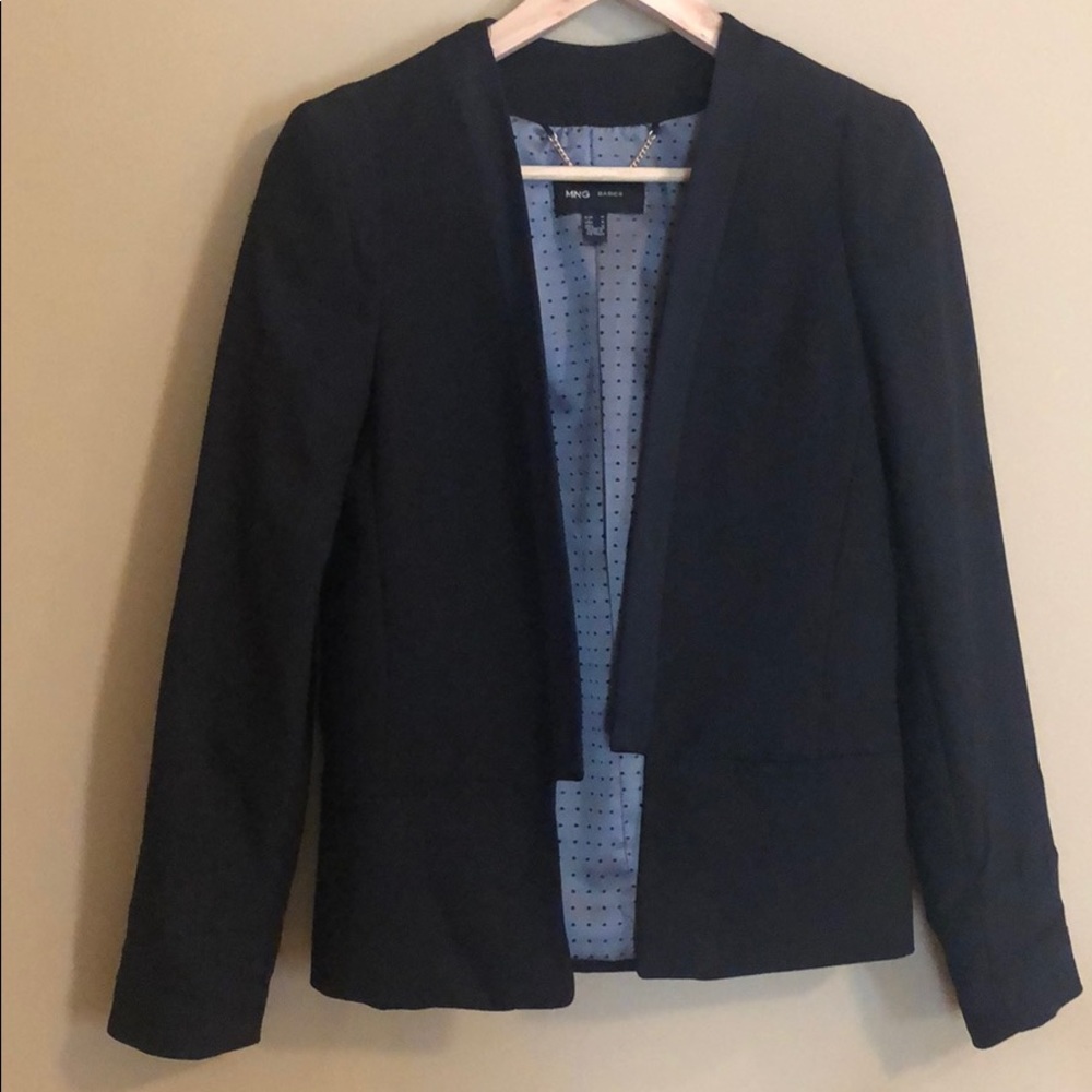 Mango Mng Basic Black Blazer Size Medium - image 1